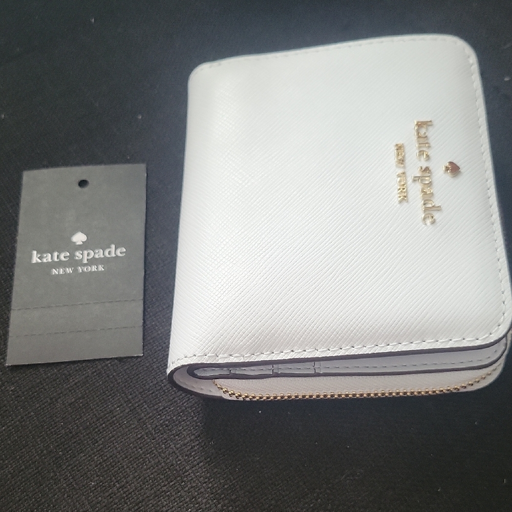 Kate Spade Ivory Wallet with Gold Details
